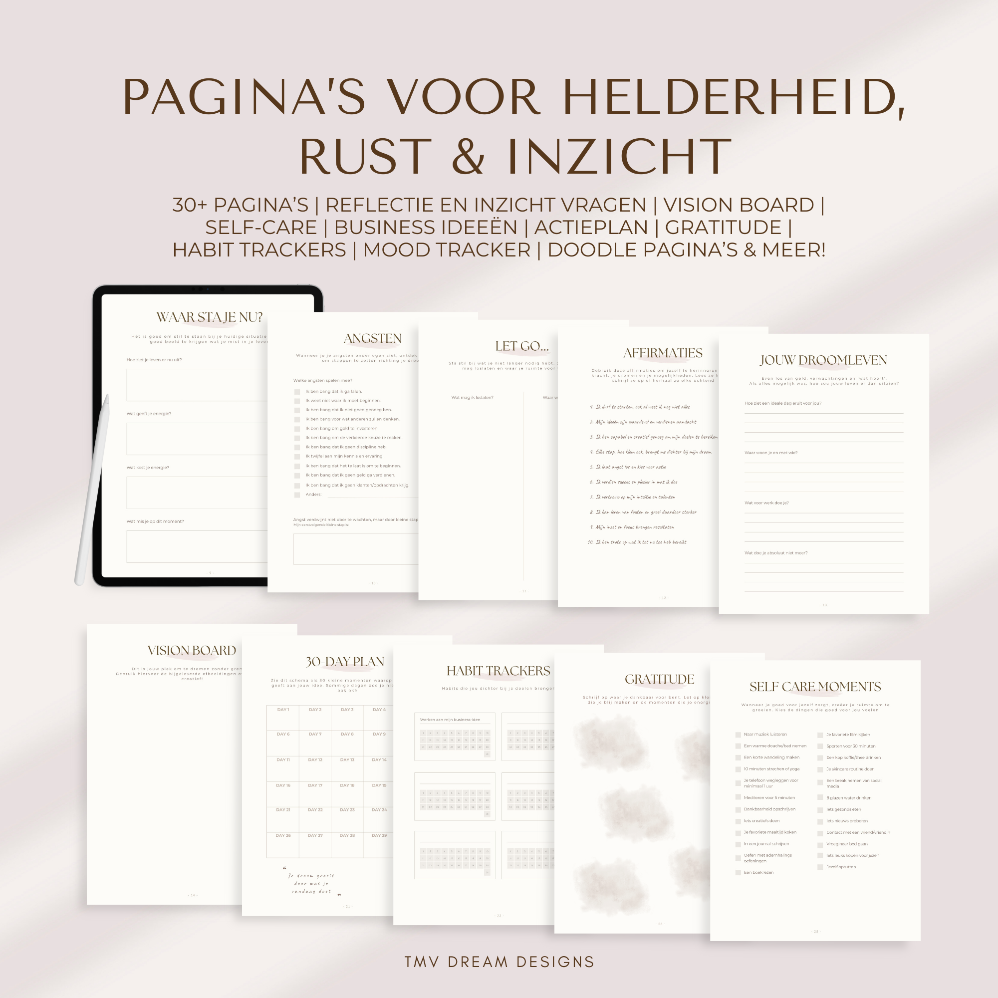 dream-start-journal-digitale-planner-pagina's-voor-helderheid-rust-en-inzicht