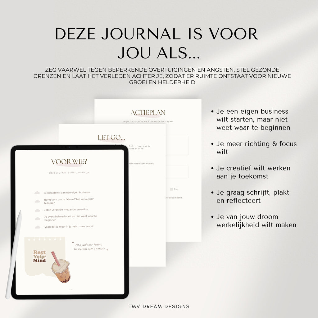 Your Dream Start Journal | Voor ondernemers die willen starten!